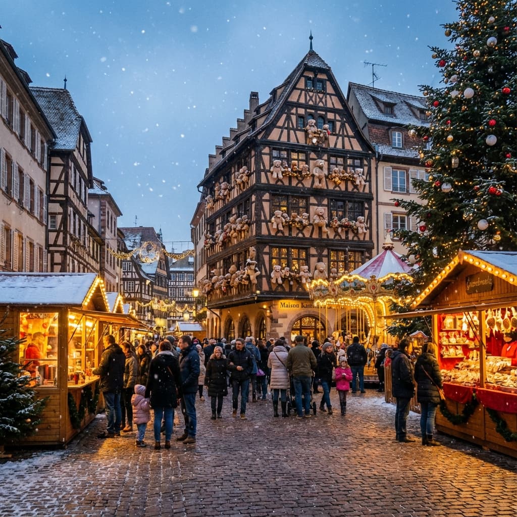 Jarmarki Bożonarodzeniowe w Alzacji 2025: Strasburg i Colmar – Magia Świąt we Francji